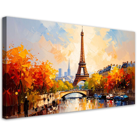 Tableau déco Panorama de Paris Tour Eiffel 100x50 (1/4)
