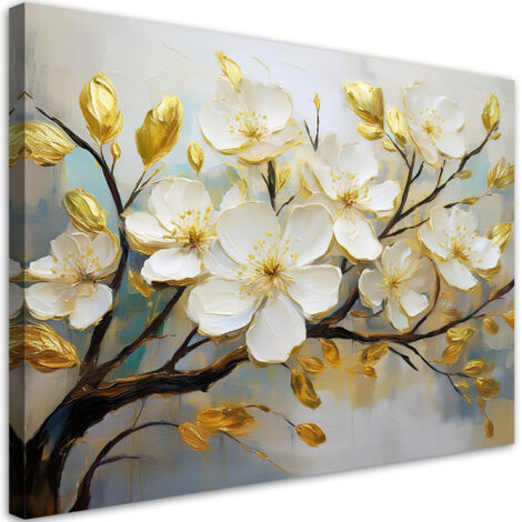 Tableau déco Magnolia Flowers Branch Nature 100x70 (1/5)
