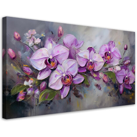 Tableau déco Composition d'une fleur violette Orchidée 100x50 (1/5)