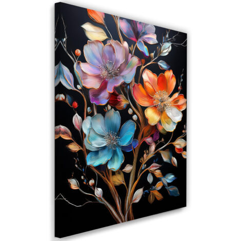Tableau déco Fleurs colorées Abstraction 40x60 (1/5)