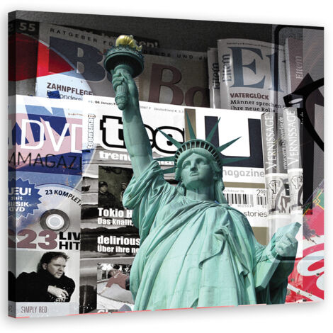 Tableau sur toile Statue de la Liberté Ville de New York 30x30 (1/5)