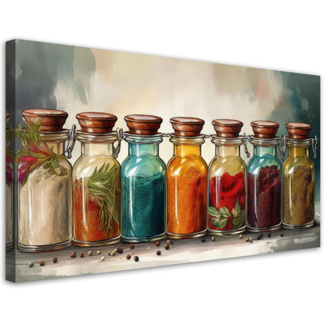 Tableau déco Épices colorées Herbes 80x40 (1/5)