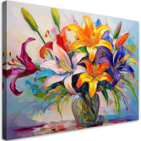 Tableau déco Bouquet de fleurs de lys 100x70 (1/5)