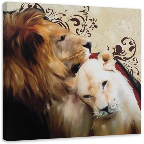 Tableau sur toile Animaux lion 30x30 (1/5)