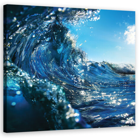 Tableau sur toile Vague de mer bleue 30x30 (1/5)