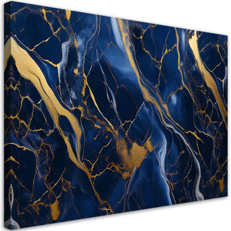 Tableau déco Marbre bleu avec or Lofty 90x60 (1/5)