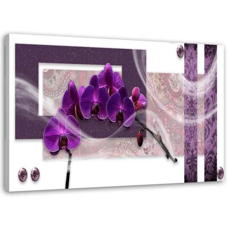 Tableau sur toile Orchidée Violet Abstrait 60x40 (1/5)