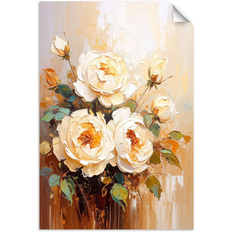 Poster autocollant Bouquet de roses crème 20x30 (1/3)