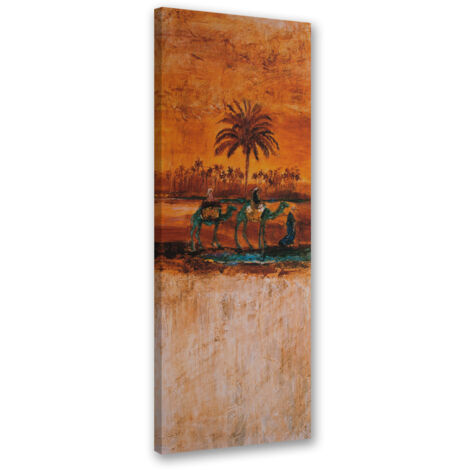Tableau sur toile Chameaux dans le désert 30x90 (1/5)