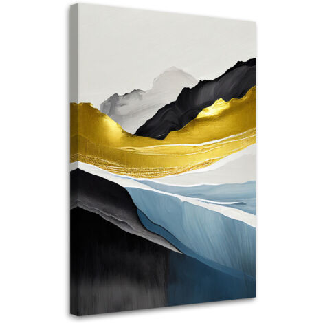 Tableau sur toile Tableau sur toile Montagnes abstraites or 70x100 (1/5)