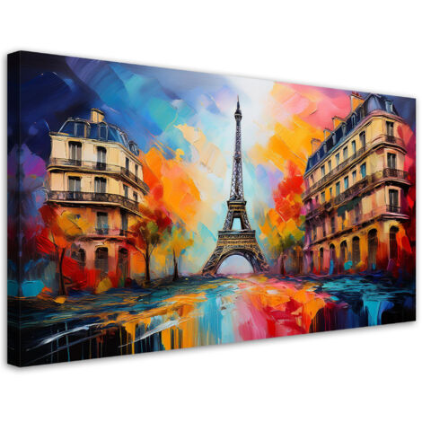 Tableau déco Paris Tour Eiffel City Abstract Coloured 80x40 (1/5)