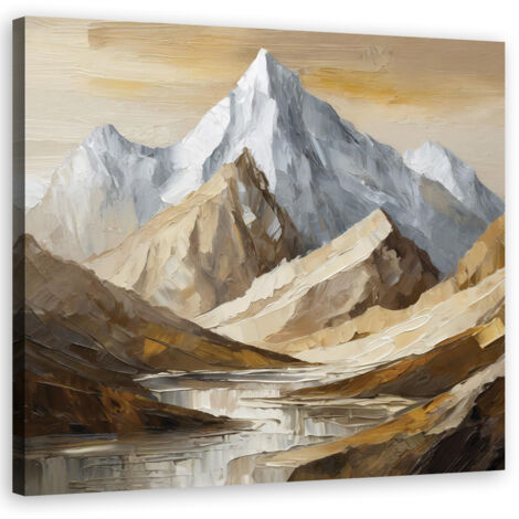 Tableau déco Montagnes Paysage peint 30x30 (1/5)