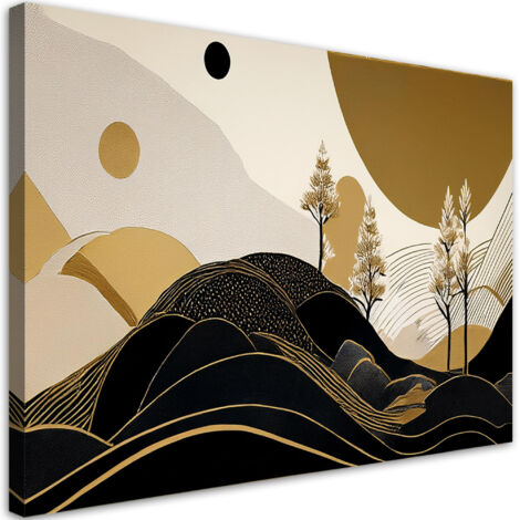 Tableau déco Abstraction Paysage Glamour Or 60x40 (1/5)