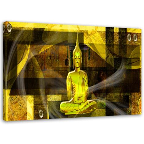 Tableau sur toile Bouddha Zen Jaune 60x40 (1/5)