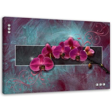 Tableau déco Fuchsia Fleur d'orchidée 60x40 (1/5)