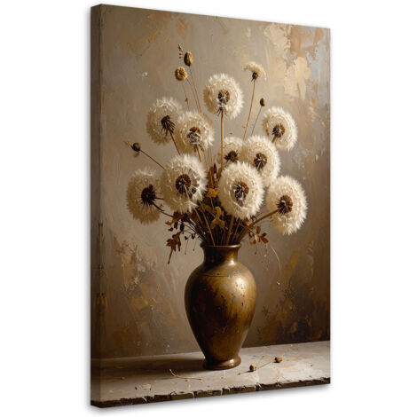 Tableau déco Bouquet de pissenlits beiges 40x60 (1/4)