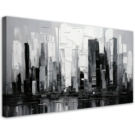 Tableau déco Abstraction Architecture Gratte-ciel 100x50 (1/5)