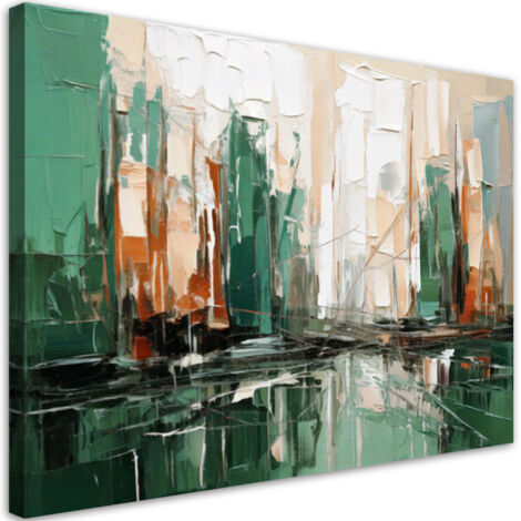 Tableau déco Ville verte abstraite comme peinte 60x40 (1/5)