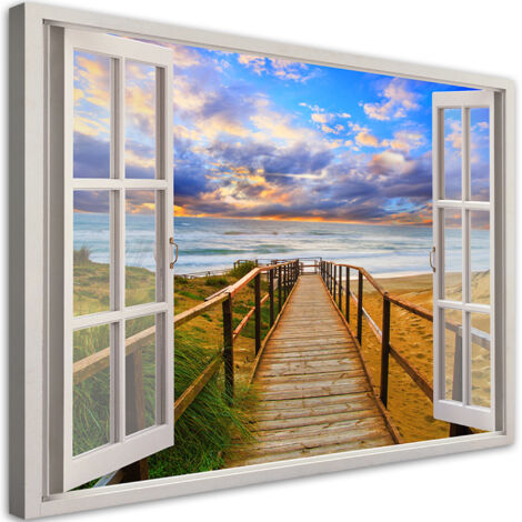 Tableau déco Fenêtre Ciel de mer nature 90x60 (1/5)