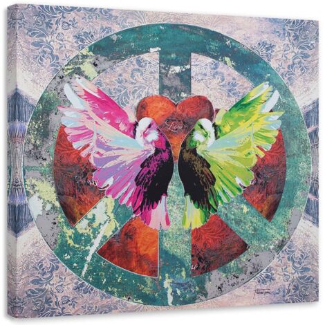 Tableau sur toile Symbole de paix Peace 60x60 (1/5)