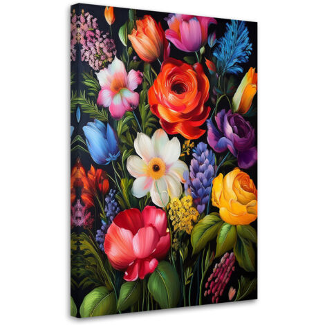 Tableau déco Fleurs colorées Nature Botanique 70x100 (1/5)