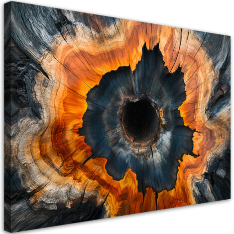 Tableau déco Anneaux en bois Nature 100x70 (1/5)