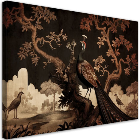 Tableau sur toile Paon oriental 60x40 (1/5)