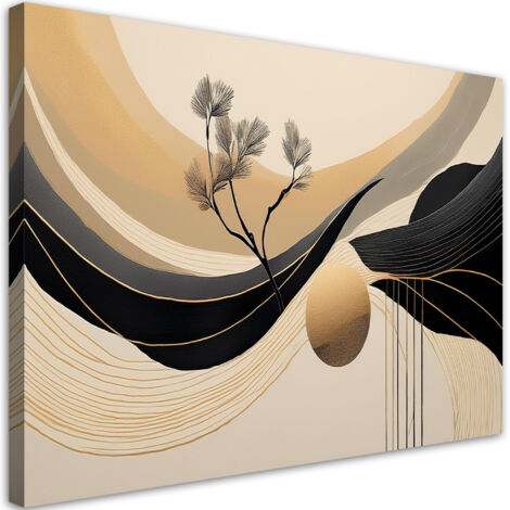 Tableau déco Abstraction Arbre géométrique en cercle 100x70 (1/5)