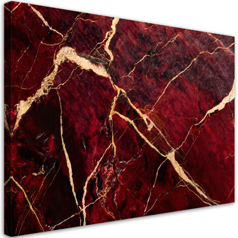 Tableau déco Marbre rouge avec or Style Loft 90x60 (1/5)