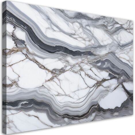 Tableau déco Abstraction de marbre gris blanc et de marbre glamour 100x70 (1/5)
