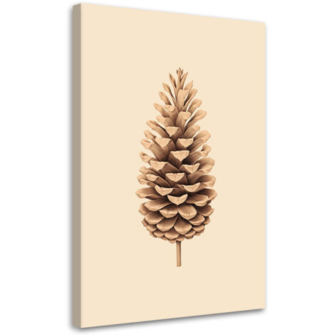 Tableau sur toile Pomme de pin minimaliste 60x90 (1/5)