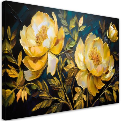 Tableau déco Pivoines jaunes Fleurs modernes 60x40 (1/5)