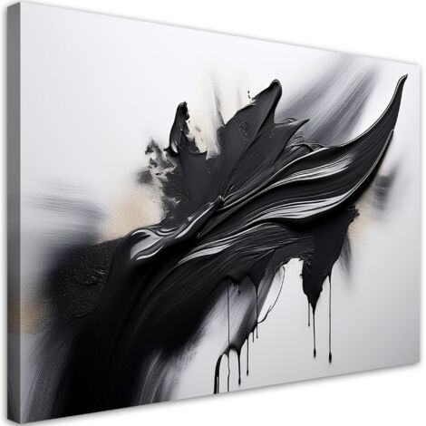Tableau déco Abstraction noir et blanc avec effet 3D 100x70 (1/5)