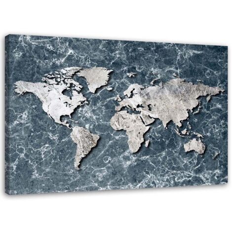 Tableau sur toile Carte du monde Marbre Gris 60x40 (1/5)