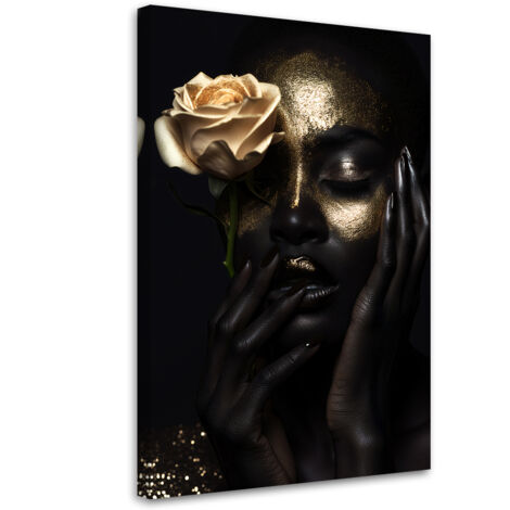 Tableau sur toile Tableau sur toile Femme Glamour en or 40x60 (1/5)