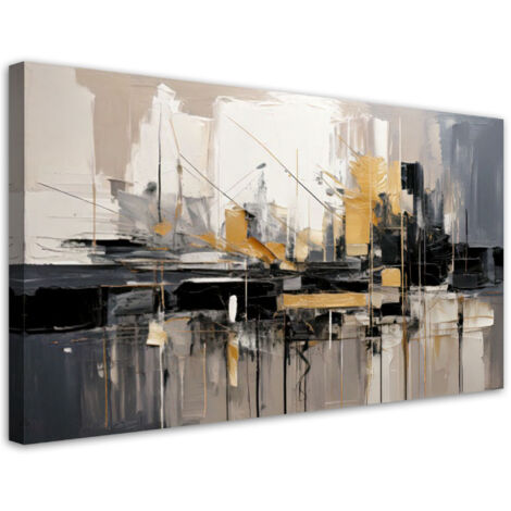 Tableau déco Ville Abstraction Doré 80x40 (1/5)
