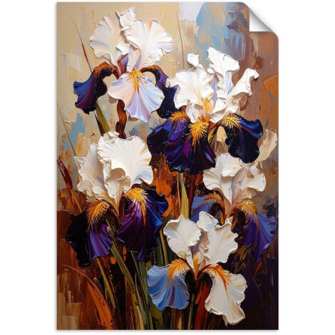 Autocollant Film Fleurs d'iris imitation peinture à l'huile 30x45 (1/3)