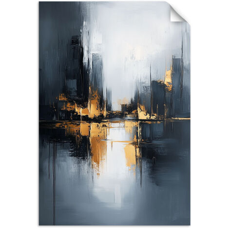 Autocollant mural Abstrait or gris et noir 30x45 (1/3)