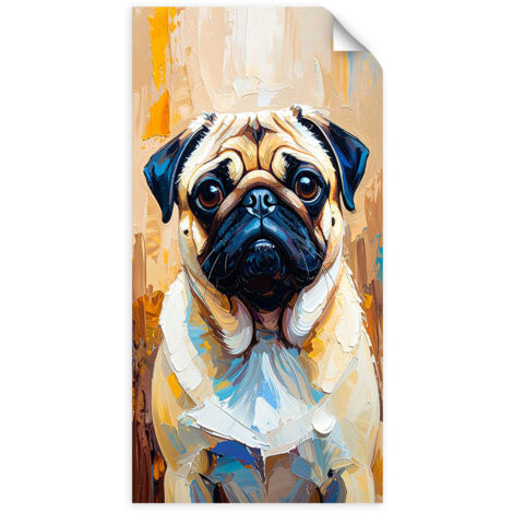 Poster autocollant Chien carlin animal beige 80x160 (1/3)