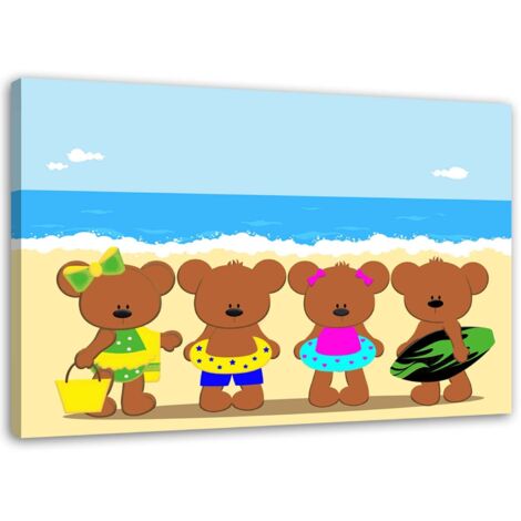 Tableau sur toile Oursons colorés 90x60 (1/5)