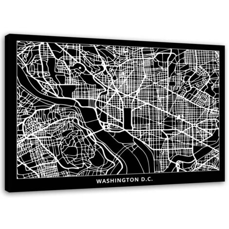 Tableau sur toile Plan de la ville de Washington DC 90x60 (1/5)