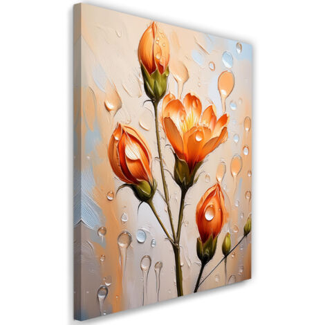Tableau déco Gouttes de fleurs de tulipe orange 60x90 (1/5)