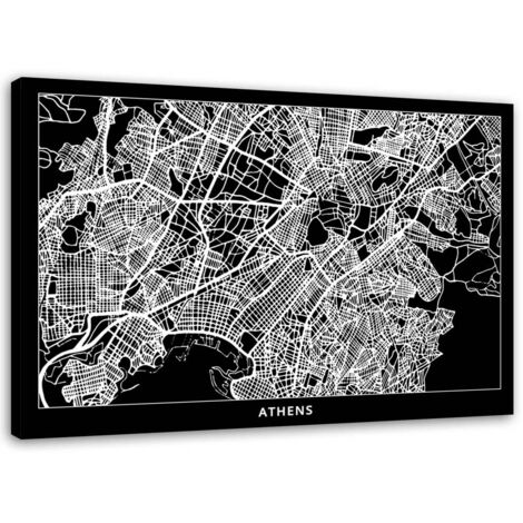 Tableau sur toile Plan de la ville d'Athènes 60x40 (1/5)