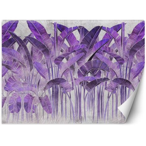 Papier peint Feuilles de bananier mauves 100x70 (1/5)