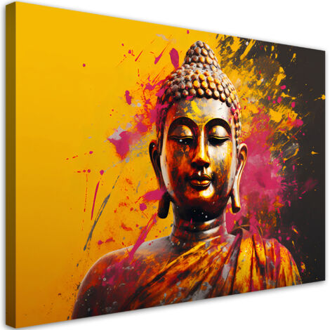 Tableau déco Bouddha sur fond abstrait 100x70 (1/5)