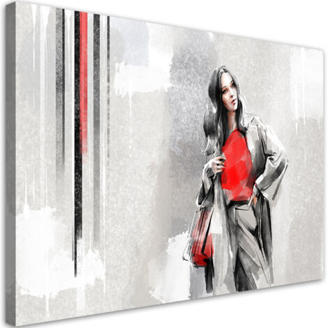 Tableau sur toile Une femme dans un manteau 60x40 (1/5)