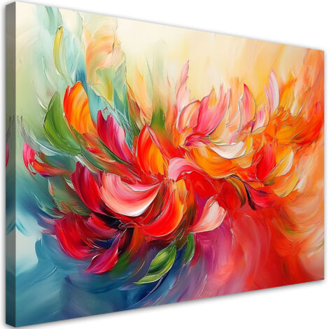 Tableau déco Abstraction peinte colorée 60x40 (1/5)