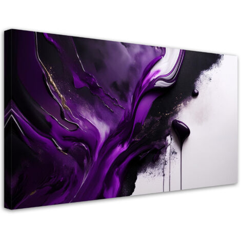 Tableau déco Abstraction violette 80x40 (1/5)