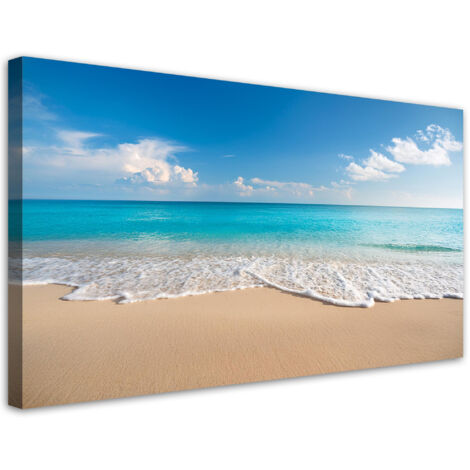 Tableau déco Bleu Paysage de plage 100x50 (1/5)
