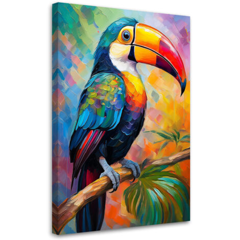Tableau déco Perroquet tropical coloré 60x90